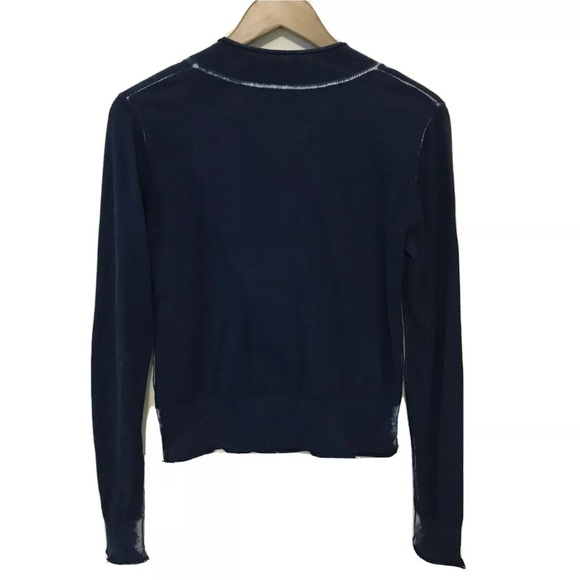 CAbi Navy Blue Tie Dye Centerfield Lightweight Cardigan Sweater Style 287 Small - Picture 3 of 13